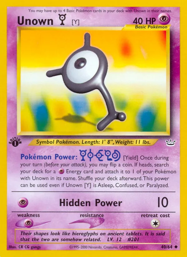 Unown [Y] | Neo Revelation